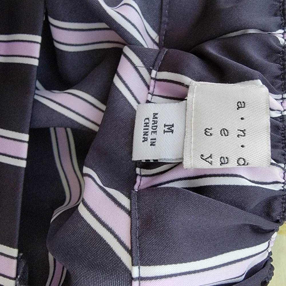 A New Day Faux Wrap Skirt Black/Lavender Size M - Picture 5 of 5